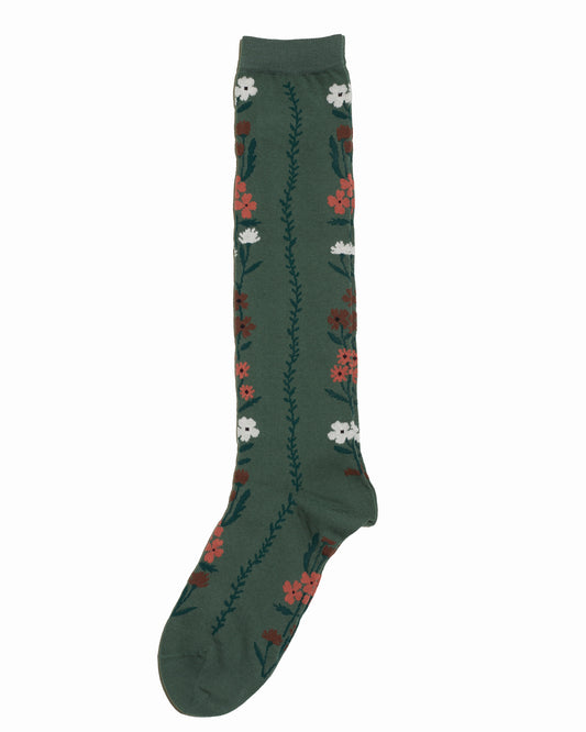 Japanese knee-high socks with linked flower pattern, French Bull, detail 2