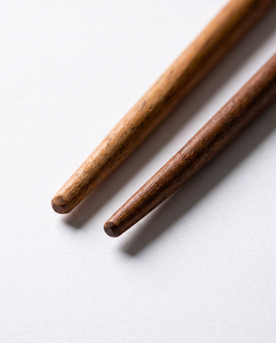 Handcarved solid teak wood chopsticks, detail 4