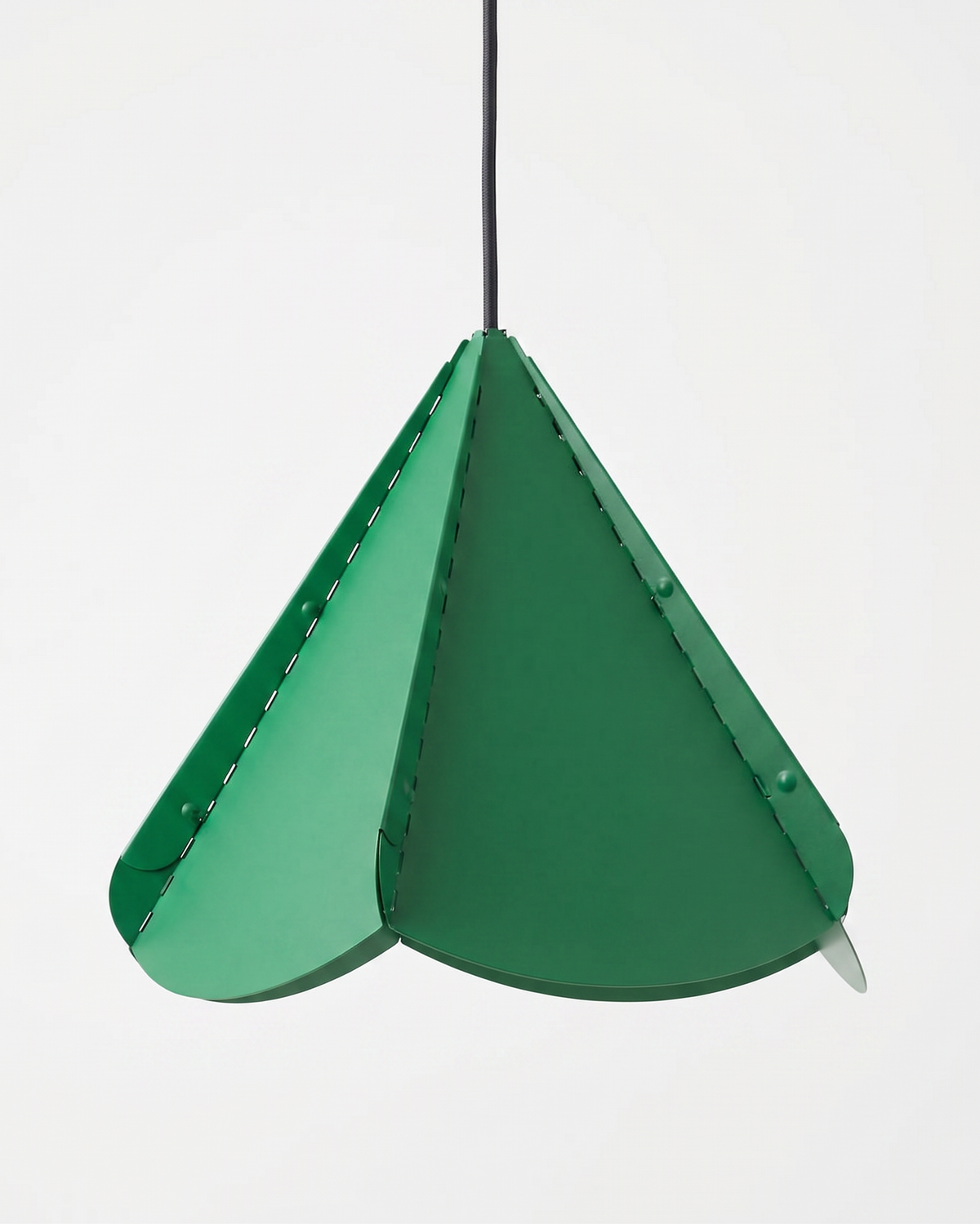 Vintage emerald green five-facet pendant ceiling lamp, detail 2