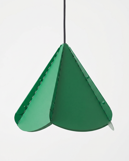 Vintage emerald green five-facet pendant ceiling lamp, detail 2