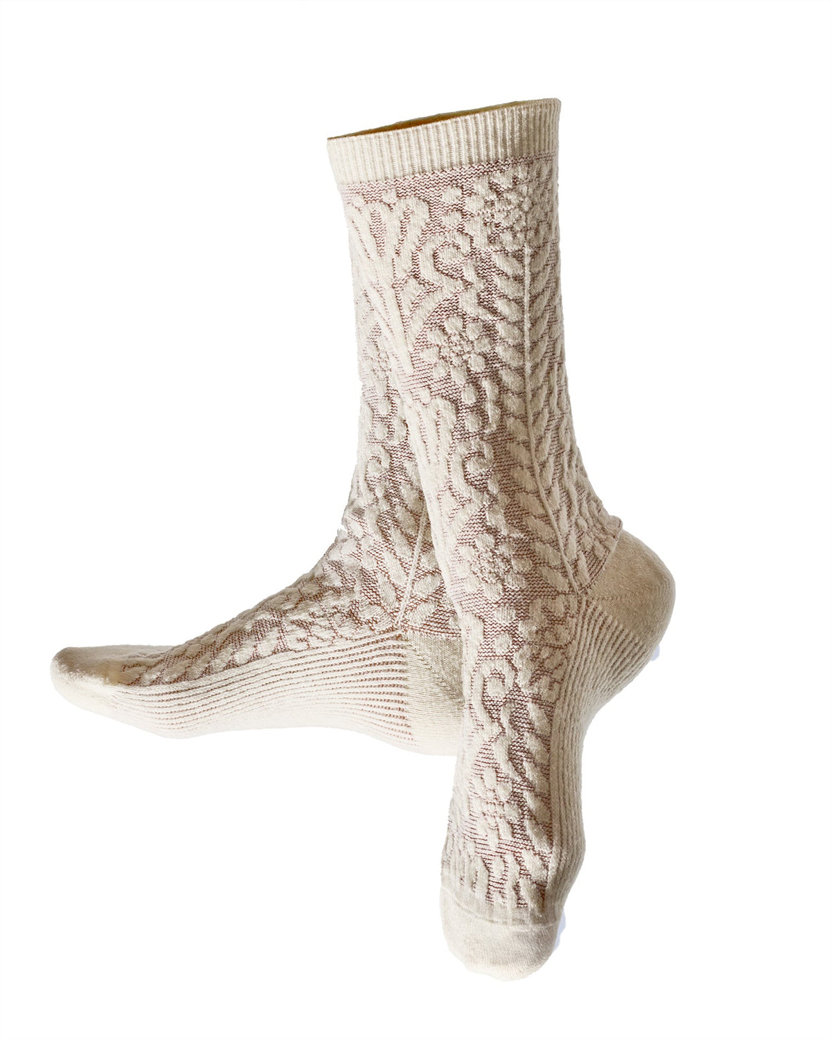 JAPANESE PATTERNED MERINO HIGH SOCKS