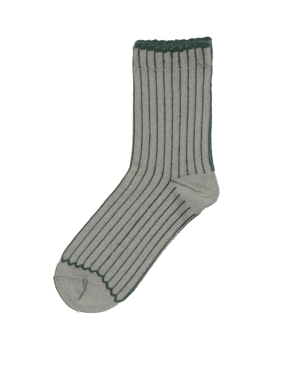 Japanese cotton socks with textured stripes and curved cuff, French Bull, detail 2
