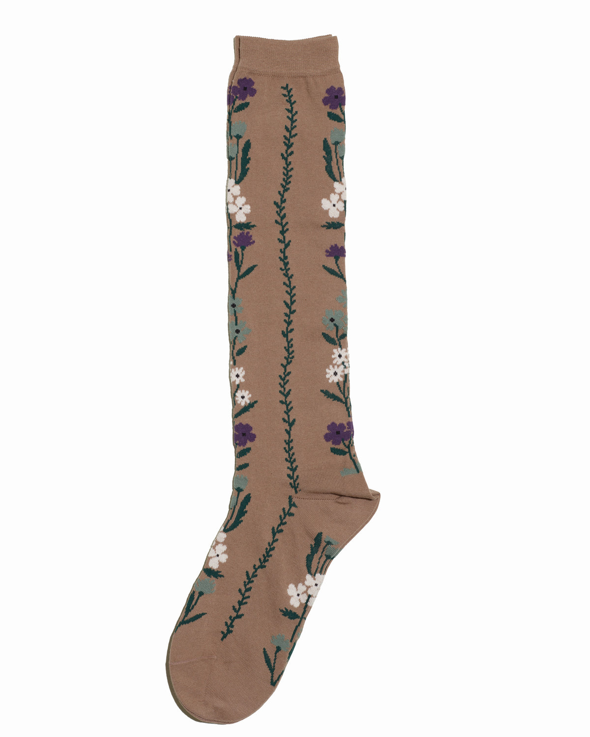 Japanese knee-high socks with linked flower pattern, French Bull