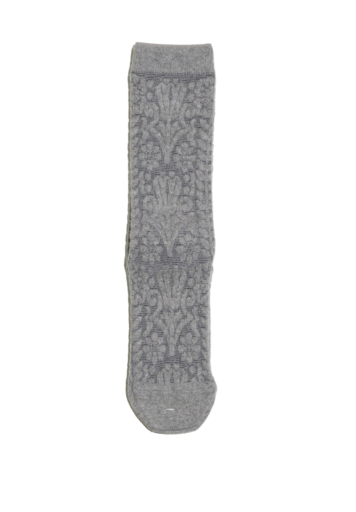 Japanese merino wool high socks with botanical tile pattern, French Bull, detail 3