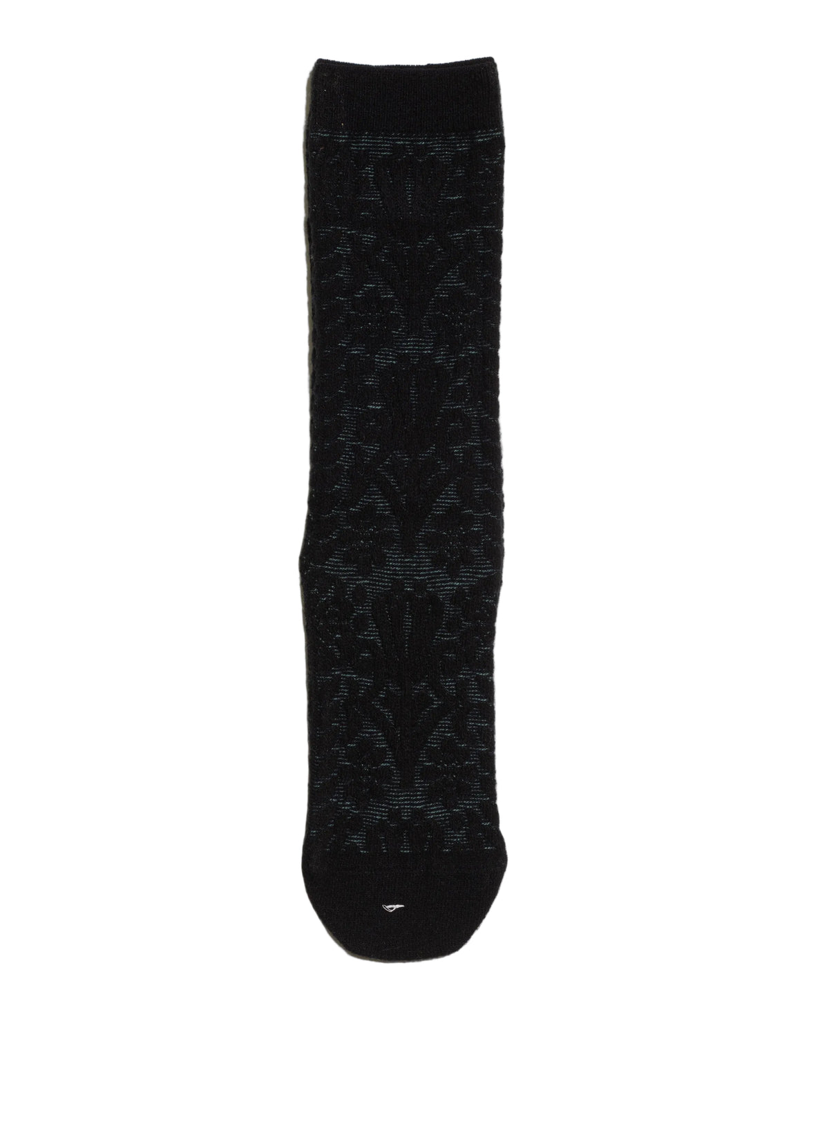 Japanese merino wool high socks with botanical tile pattern, French Bull, detail 4