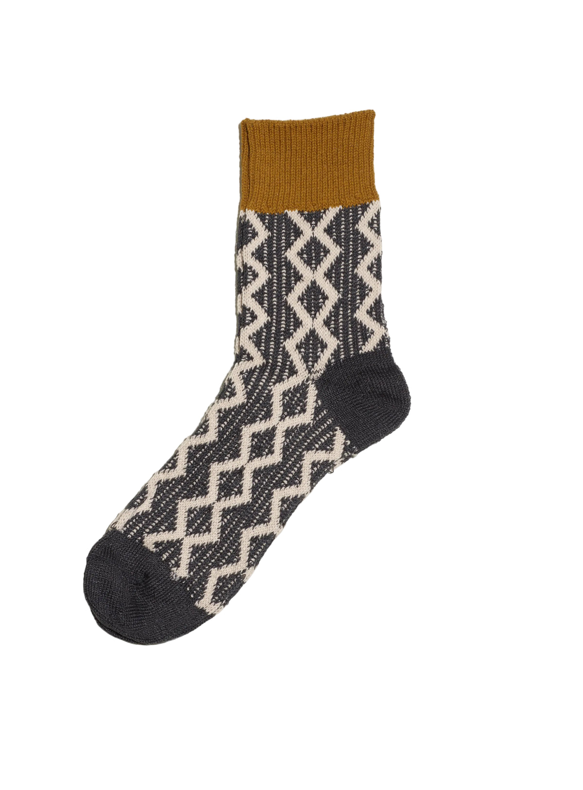 Japanese linen and cotton socks with rhythmic colour pattern, Jake, detail 3