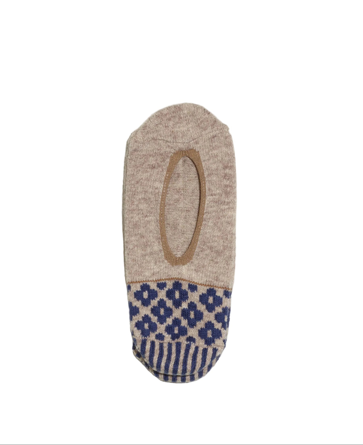 Japanese ribbed cotton-wool room socks with Nordic motif, French Bull, detail 3