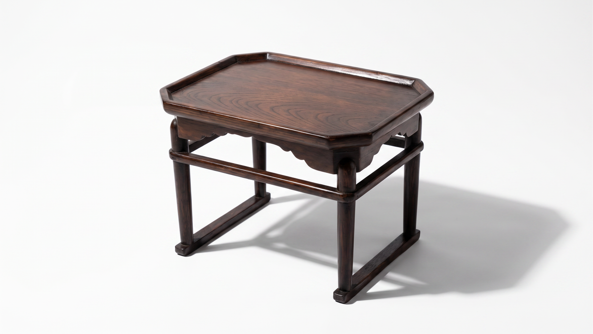 Vintage Korean Naju soban, small wooden dining table, detail 2