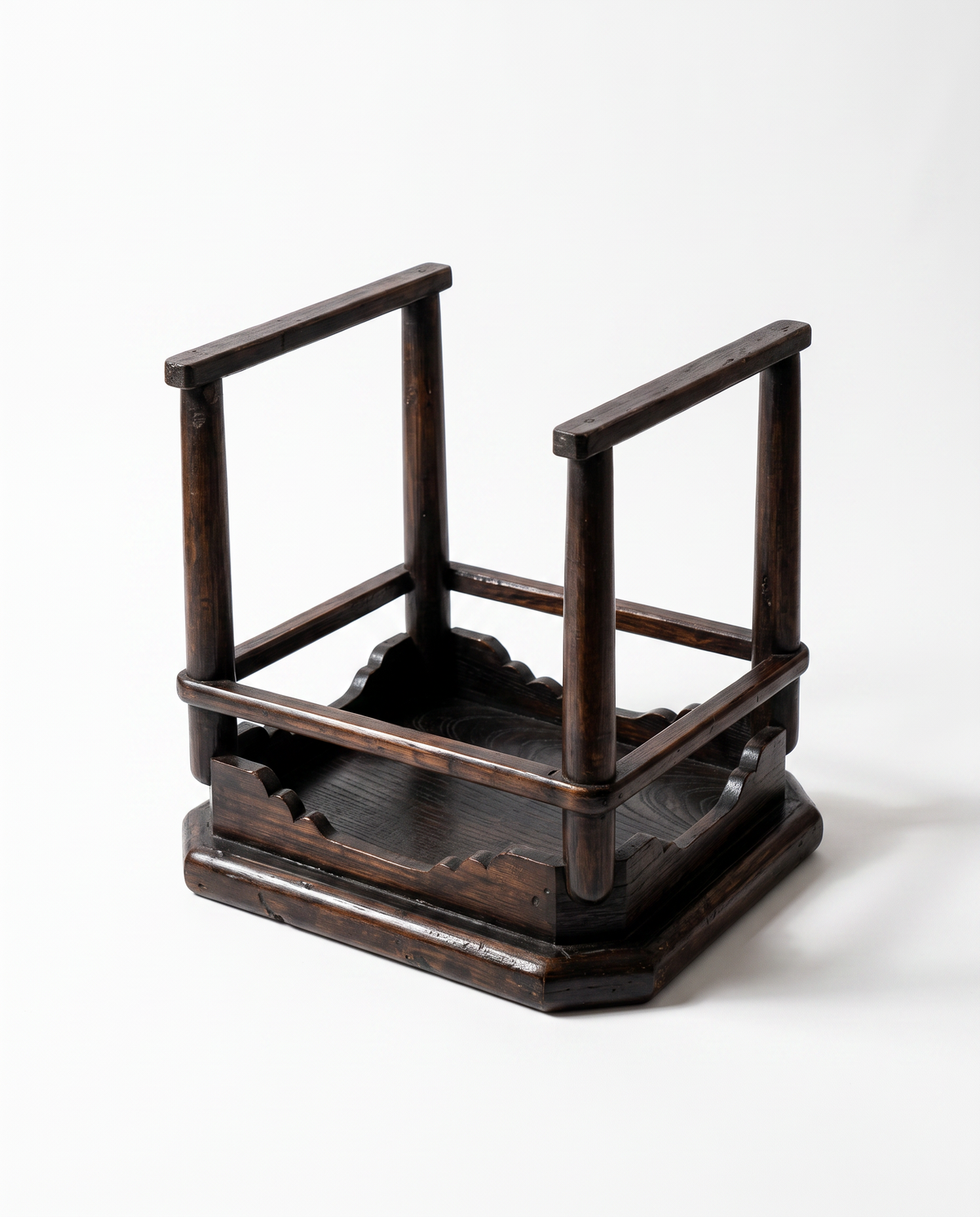 Vintage Korean Naju soban, small wooden dining table, detail 5