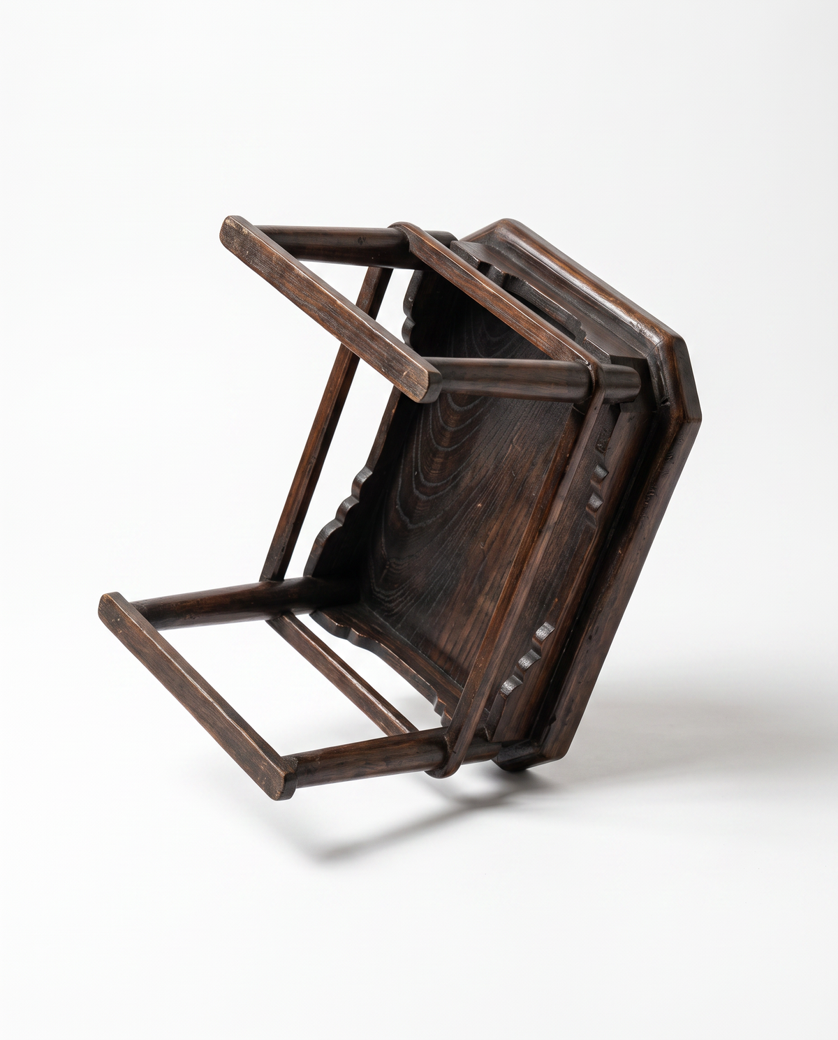 Vintage Korean Naju soban, small wooden dining table, detail 4