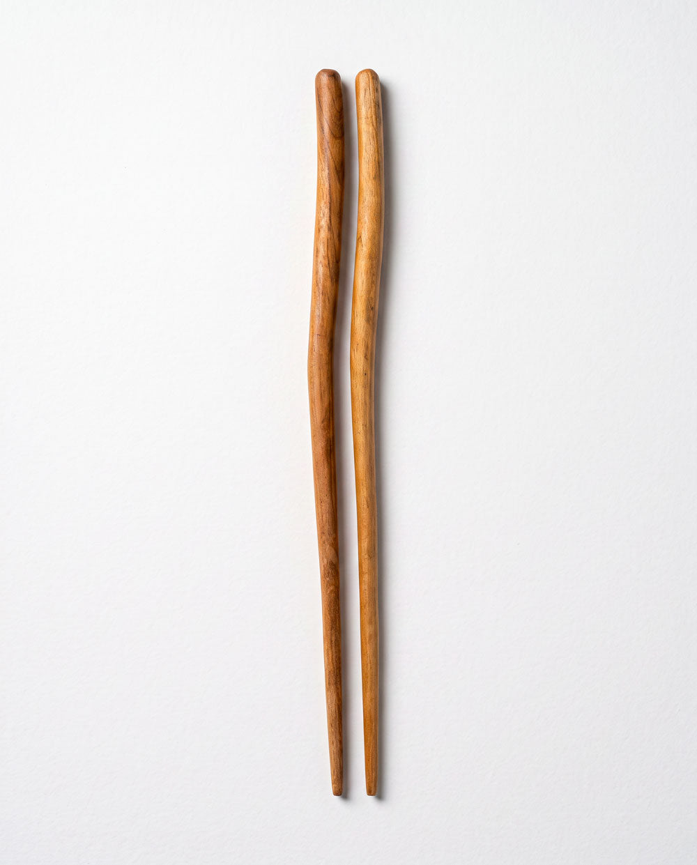 Handcarved solid teak wood chopsticks, detail 2