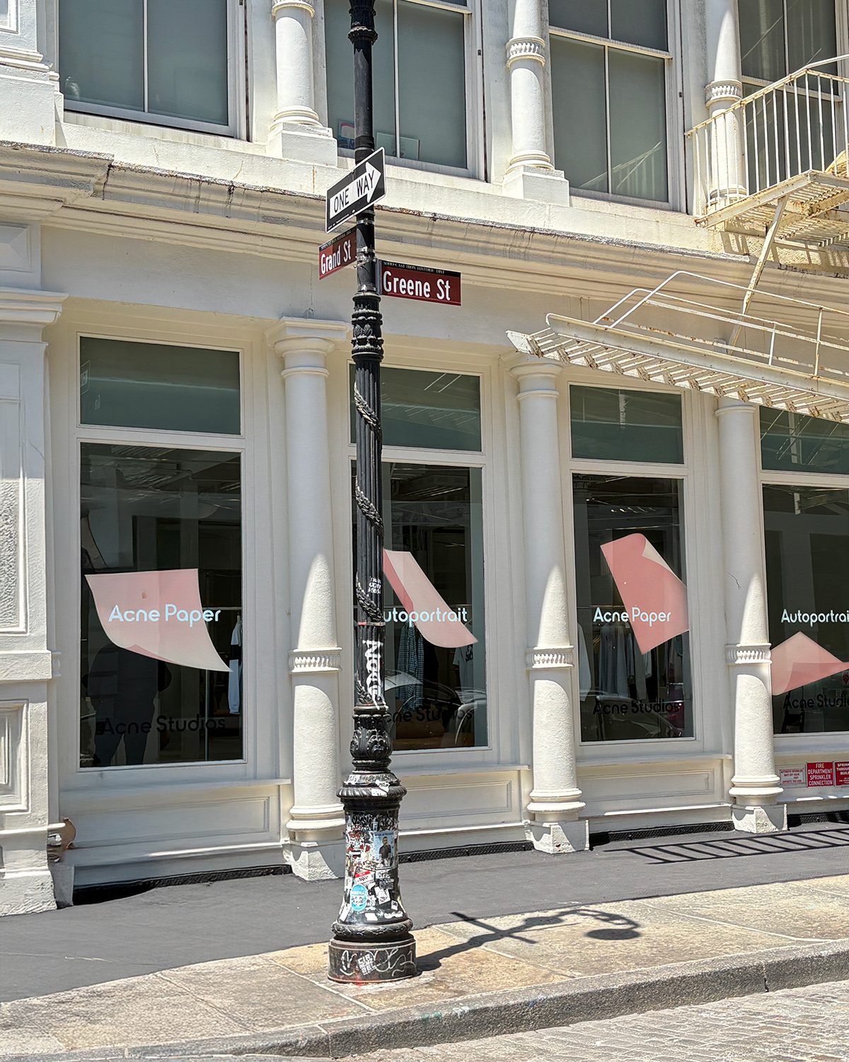 Acne Paper Autoportrait window displays at Acne Studios on Greene Street, New York